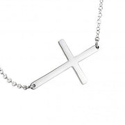 Silver Sideways Cross